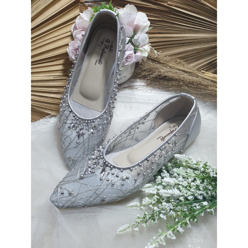 flatshoes Juwita silver 1cm