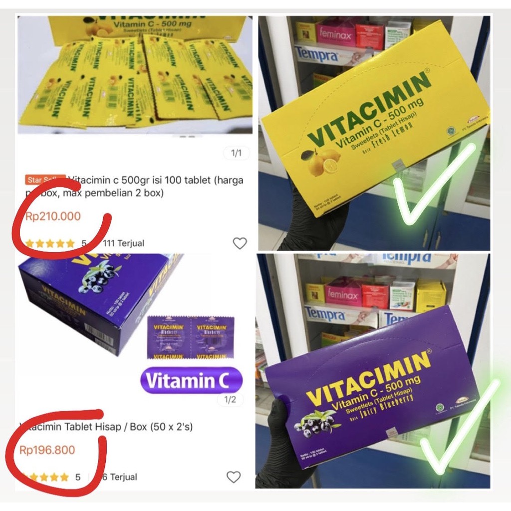 Jual VITACIMIN VITAMIN C TERMURAH 1 BOX 100 TABLET | Shopee Indonesia