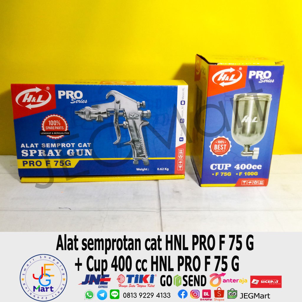 Alat semprotan cat HNL PRO F 75 G + Cup 400 cc HNL PRO F 75 G