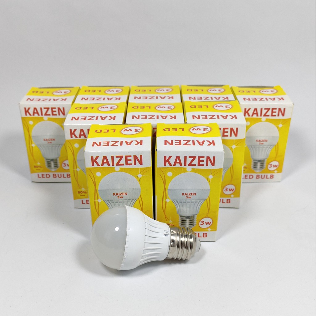 Paket 10 Pcs Kaizen Lampu LED Bulb 3 Watt - Cahaya Putih