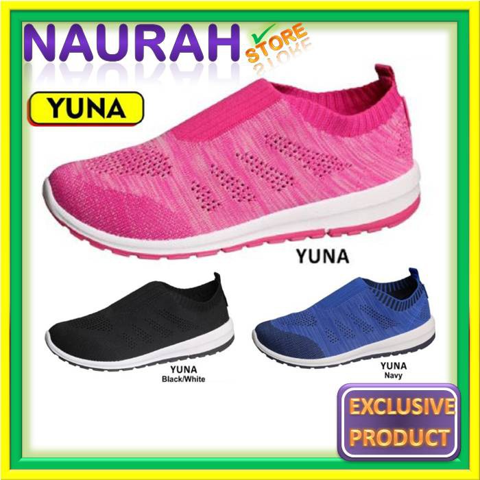 SEPATU WANITA ANDO YUNA 100% ORIGINAL Sneakers Rajut Trendy Elastis Kualitas Import Model Kaos Kaki