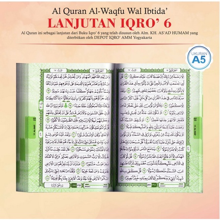 Al Quran Lanjutan Iqro 6 Ukuran Sedang A5 HC Original Al Waqfu Wal Ibtida