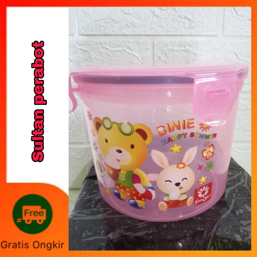 SUNLIFE TOPLES BULAT / TOPLES penyimpanan kue dan Snack ukuran 1000Ml