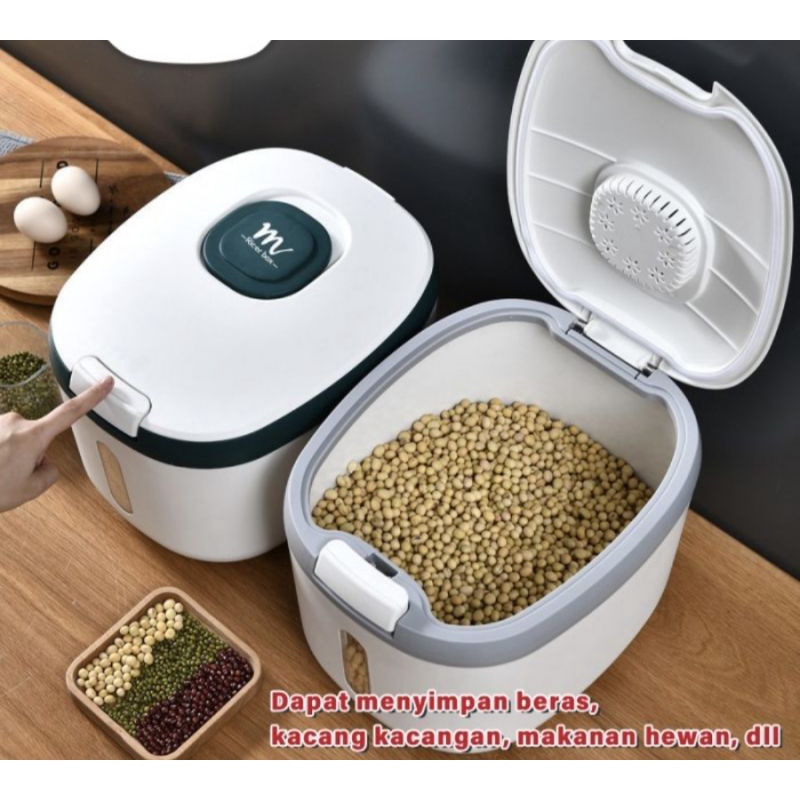 DISPENSER BERAS 10 KG ANTI KUTU Rice Bucket Tempat Penyimpanan E69