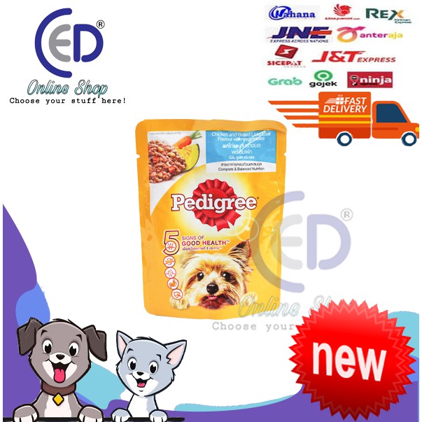 MAKANAN ANJING PEDIGREE POUCH CHICKEN GRILLED VEG 80GR