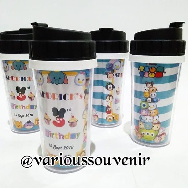 Souvenir Ulang Tahun Anak Tumbler Insert Paper + Kartu Ucapan + pita