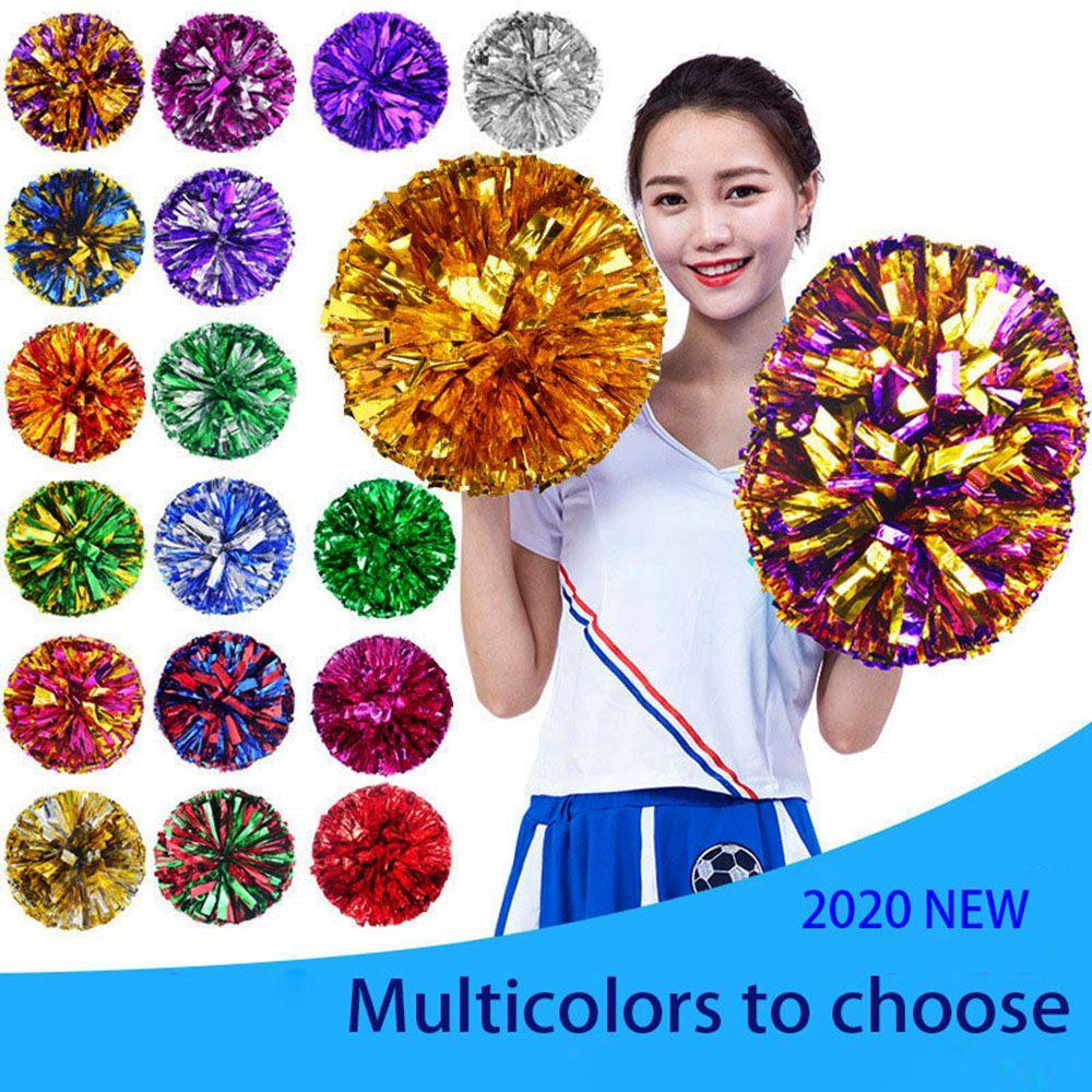 Chookyy Cheerleader Pom Poms Dress Kostum Lomba Bunga Double hole handle Penghias Pesta Tari