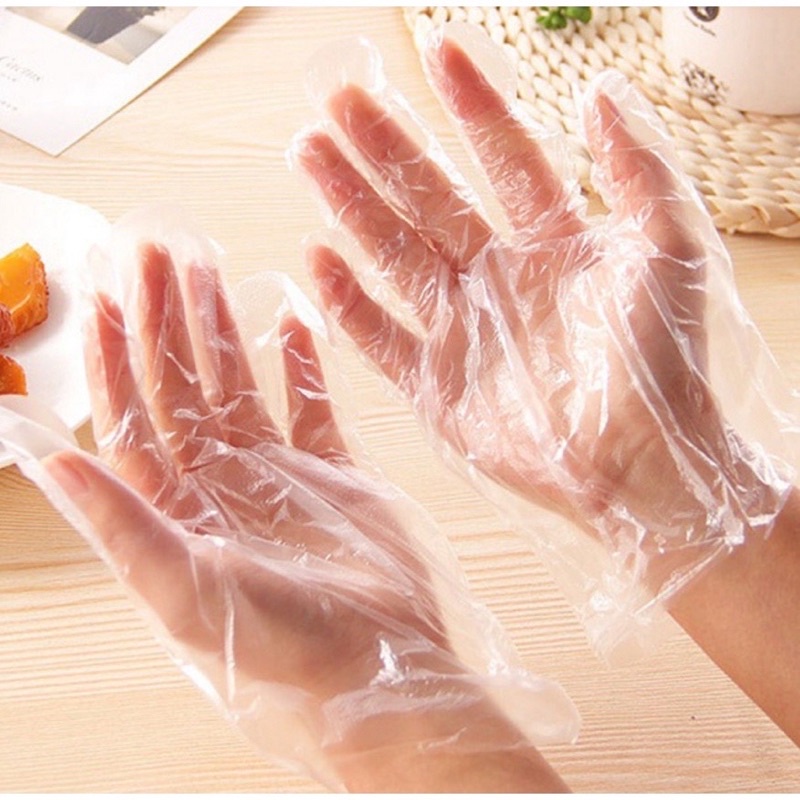 Sarung Tangan Plastik Disposable isi 100pcs - Disposable Plastic Gloves