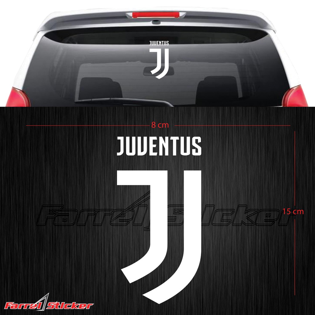 stiker kaca juventus sticker juve 15 x 8