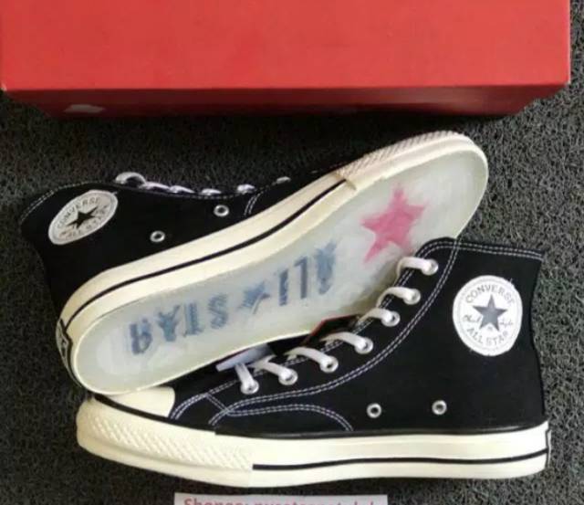 OBRAL SEPATU CONVERSE 70S HIGH X OFF WHITE GLOSSY BLACK WHITE PREMIUM