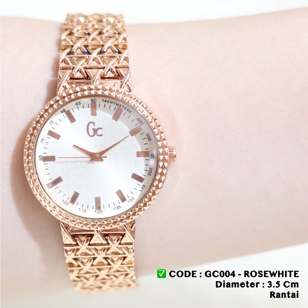 Jam tangan wanita rantai stainless GC diamond permata fashion cewek grosir GC004