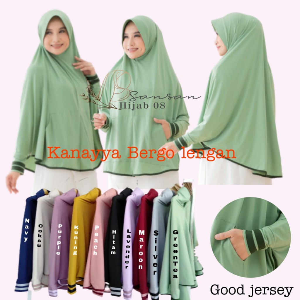 Hijab Jilbab Kerudung Khimar Instan KANAYA Jersey Jumbo Premium