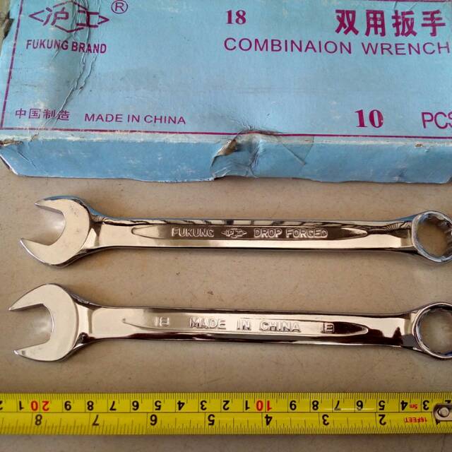 Kunci Ring Pas 18mm/Combination Wrench Spanner Spana/kunci ring pas kombinasi BERKUALITAS/KUNCI TUKANG PERTUKANGAN