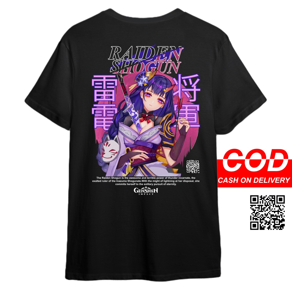 KAOS RAIDEN SHOGUN (BAAL) GENSHIN IMPACT - DESIGN GENSHIN IMPACT  KAOS DISTRO PRIA & WANITA