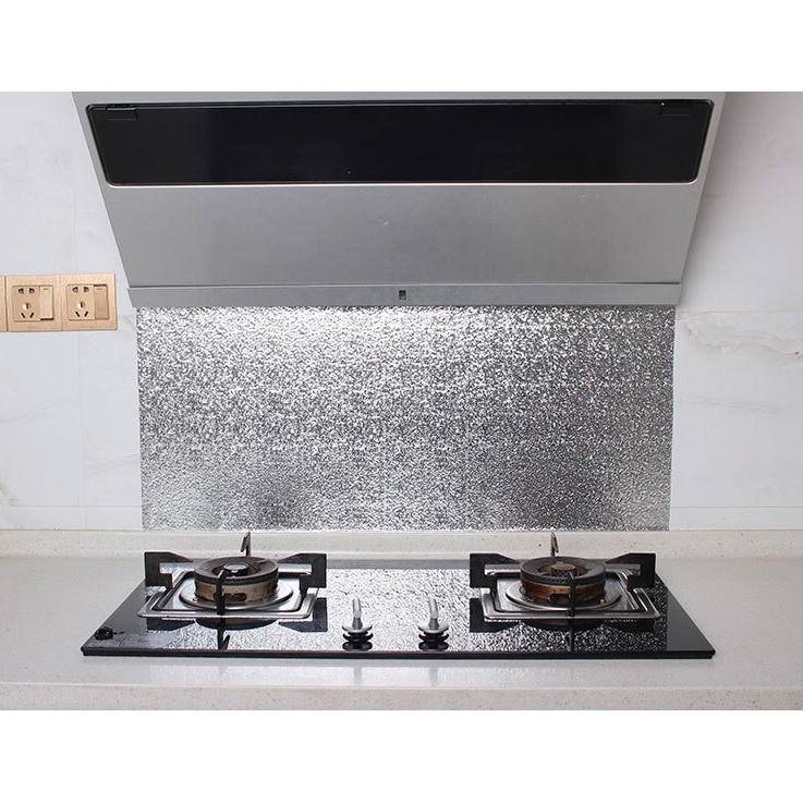 Wallpaper Dapur  Aluminium Foil Anti Minyak Waterproof Sticker 100x60 cm Model Orange