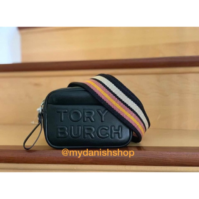 Tas selempang tory burch tb perry mini bag double zip black hitam ori crossbody
