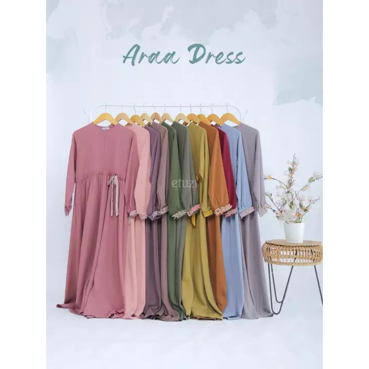 GAMIS ARAA DRESS BY ETUZI BUSUI FRIENDLY / GAMIS POLOS SYARI ARAA DRESS BY ETUZI / GAMIS KEREN