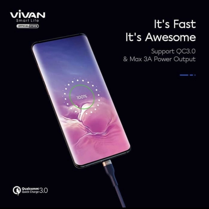 Vivan VXM100 Kabel Data Micro USB 2.4A Fast Charging