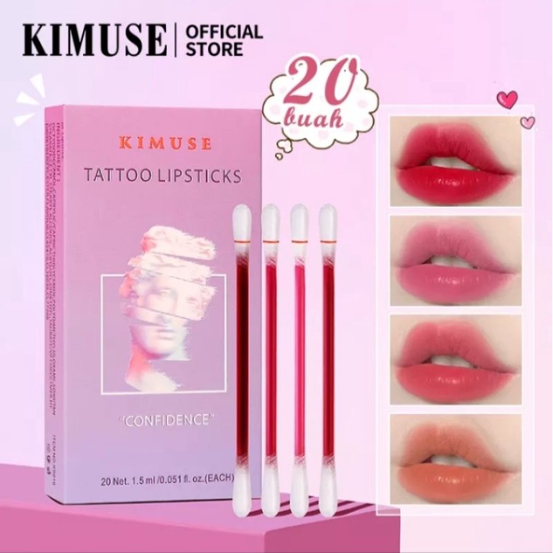 Kimuse Tattoo Waterproof Lipstick Sweatproof Lipgloss Long Lasting Makeup | Lipstik Tatto Anti Air d