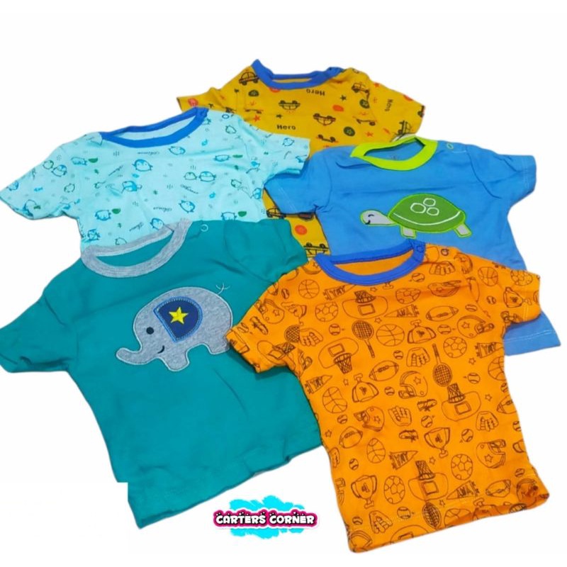 ATASAN PENDEK BAYI 6-24M TEES BLUEFLY KAOS LENGAN PENDEK BAYI ISI 5 PCS (SNI) / TEE LENGAN PENDEK KATUN SNI