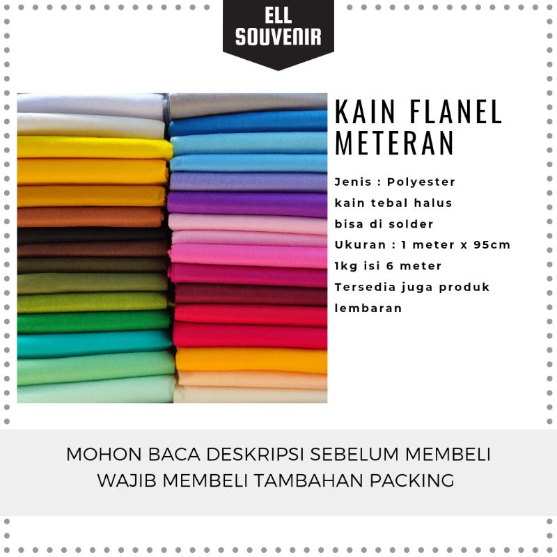 KAIN FLANEL METERAN / POLYESTER / 1 METER x 95 CM