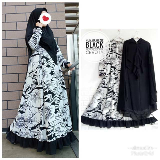 Gamis humairah zee hitam by SL