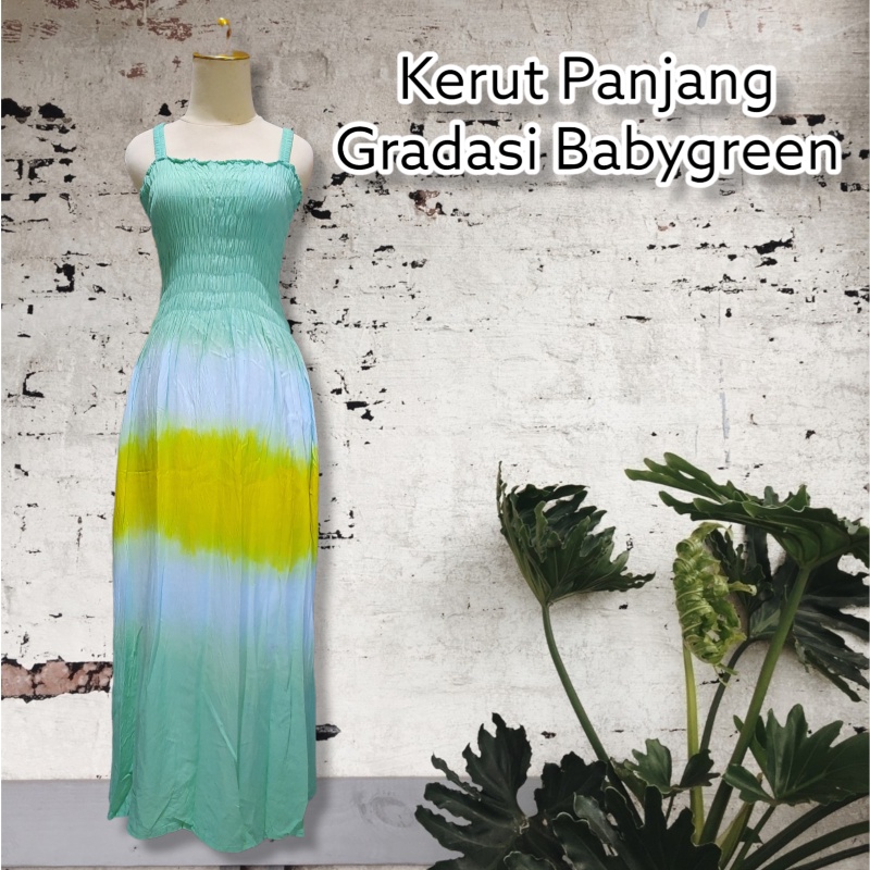 DRESS KERUT PANJANG WANITA RAYON