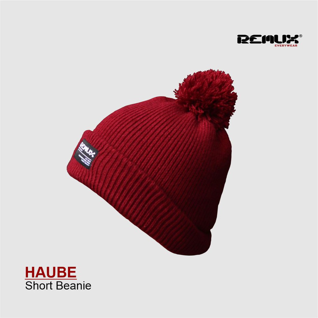 Topi Kupluk Short Beanie Remux Kupluk Short Beanie Man Jambul Remux Pria wanita Cowok Cewek Unisex