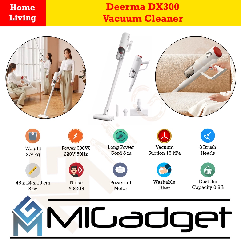 Deerma DX300 DX 300 15Kpa Handheld Vacuum Cleaner - Penghisap Debu