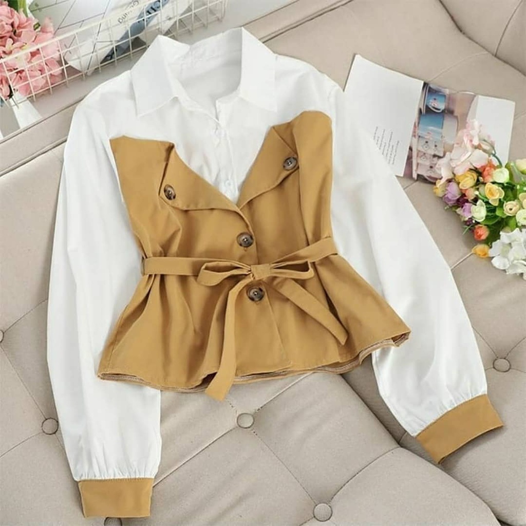 Balea Blous Pakaian Wanita Fashion Muslim Blouse Cewe Baju Kerja Korean Style Blus Cewek Remaja Dewa