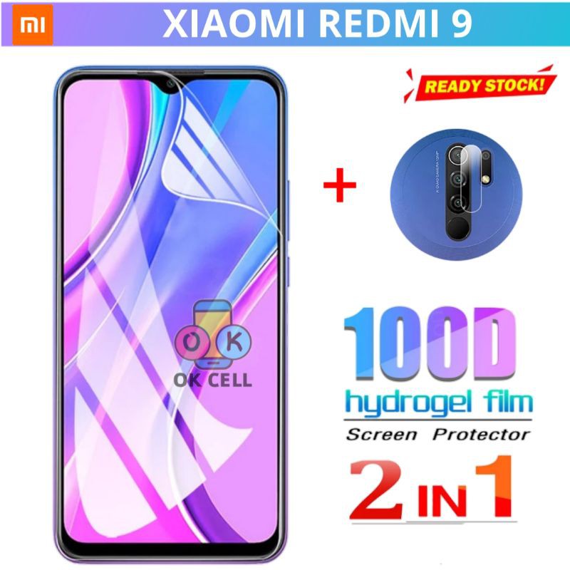 2in1 - Nano Hydrogel Film Clear Xiaomi Redmi 9 TG Antigores Screen Protector Gel Premium