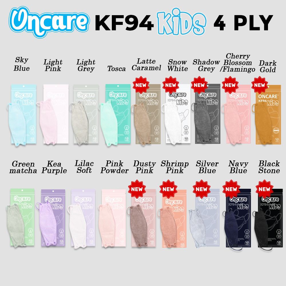 Masker KF94 ANAK 4ply Tebal ONCARE WARNA PREMIUM Korea isi 10 pcs Disposable mask