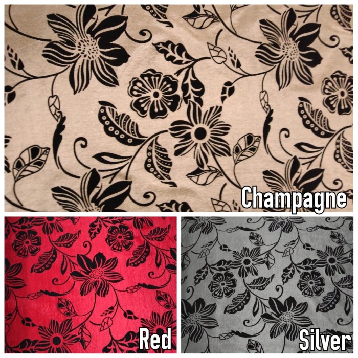 Kain Flocking Beludru Sofa / Jok / Kursi Motif Bunga Kembang - Osaka ~ yst232