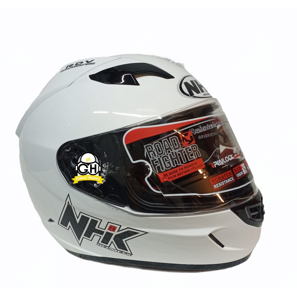 Helm NHK GP1000 GP 1000 GP-1000 GP1K WHITE FULL FACE HELMET