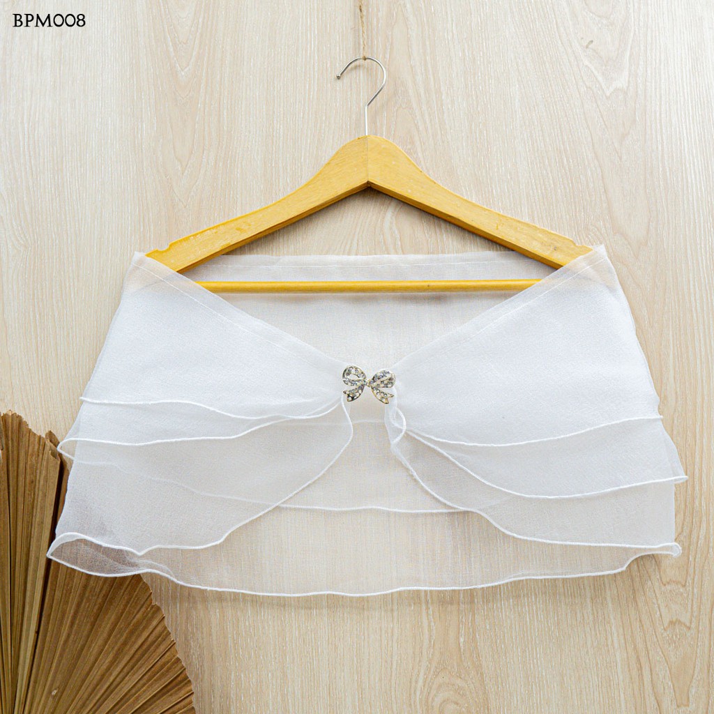 (BEST SELLER) AKSESORIS BOLERO BROKAT PESTA PENGANTIN PUTIH MODERN BPM008