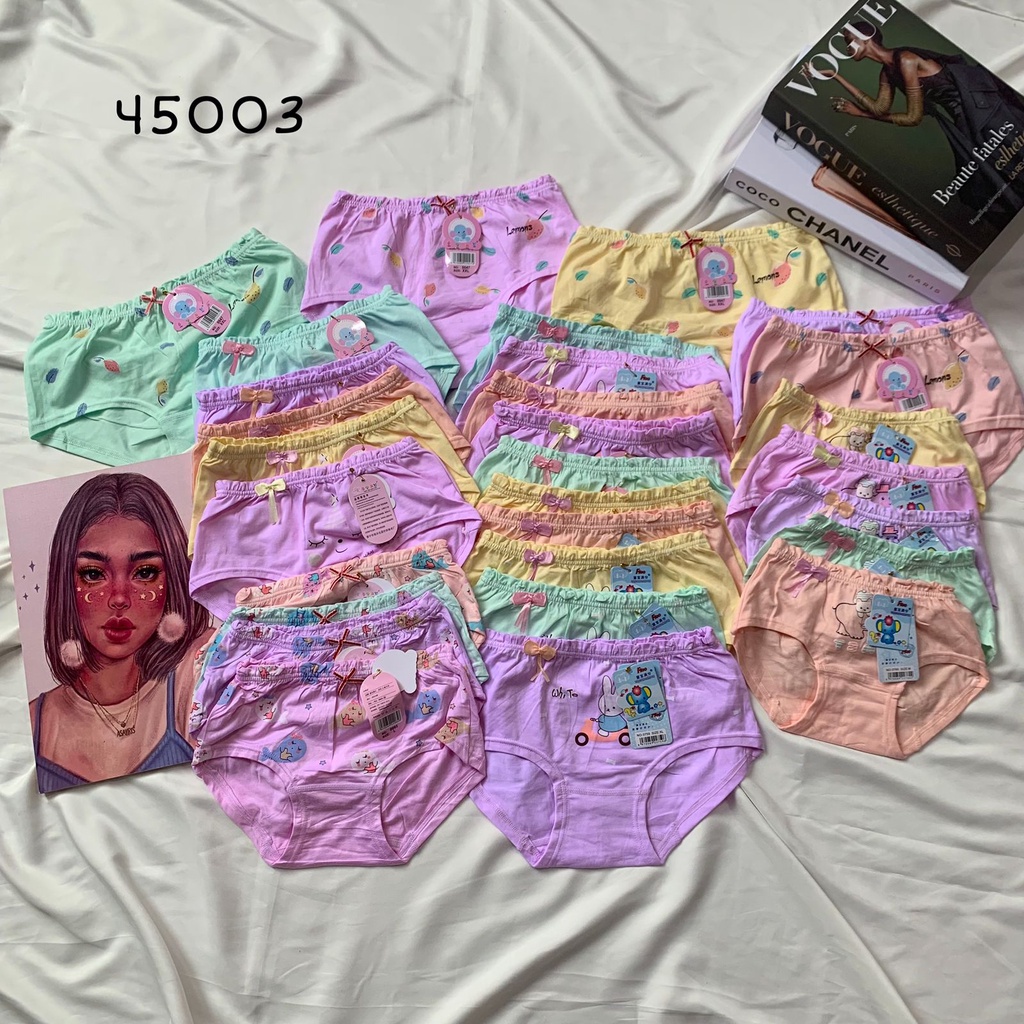 45003 CELANA DALAM ANAK PEREMPUAN CD PINGGANG KARET PASTEL SOFT IMPORT
