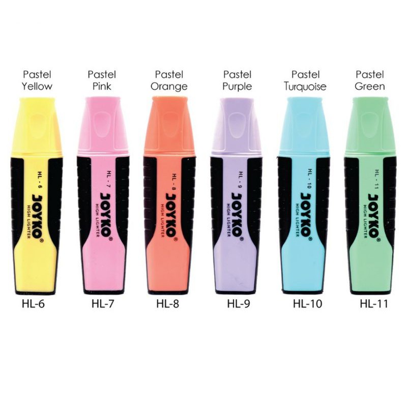 Highlighter Joyko HL 1 - HL 76 - Soft Color Warna Pastel- Flourscent Warna Cerah