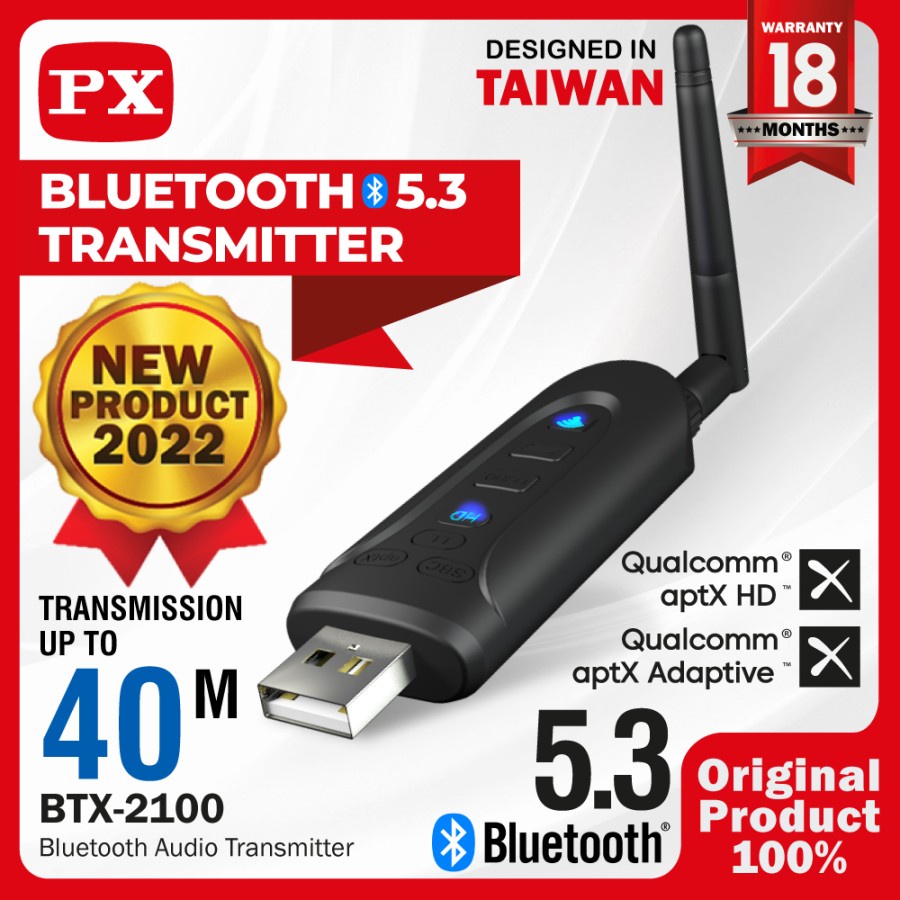 PX BTX-2100 Bluetooth 5.3 USB Audio Music Transmitter