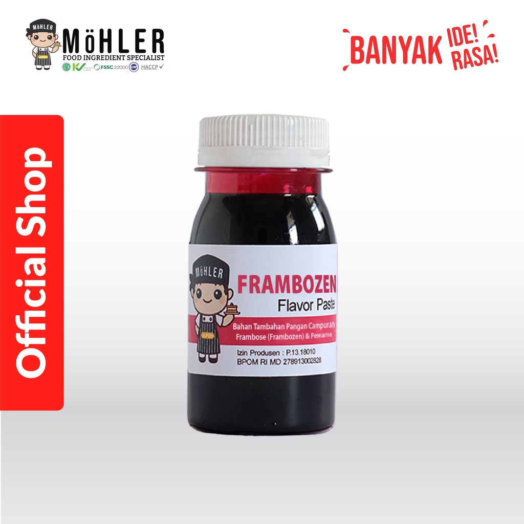 MOHLER Pasta perisa FRAMBOS / FRAMBOZEN (KLIK KOMBO HEMAT UNTUK BELI 1 GRATIS 1)