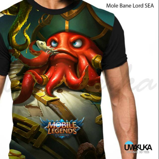 Mole bane lord sea / umakuka full print / mobile legend / grosir kaos / kaos murah