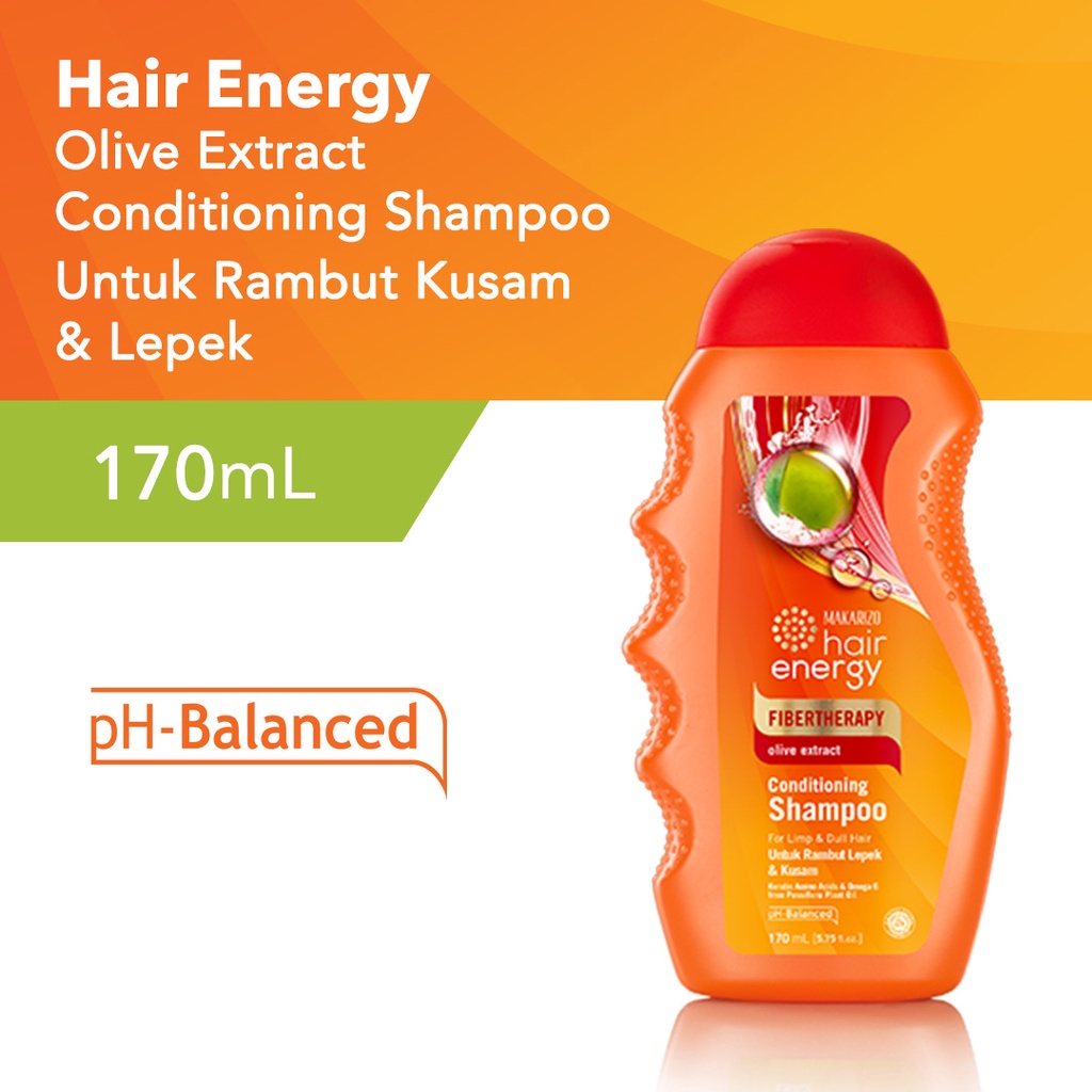 Makarizo Hair Energy Fibertherapy Conditioning Shampoo Kiwi/ Olive/ Aloe Melon/ Royal Jelly 170 mL