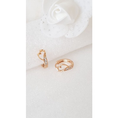 Ready Anting Simple Love silver Rosegold Xuping Bestquality import lapis emas 18k