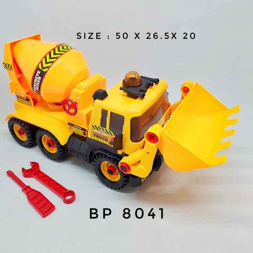 Mobil Mobilan Truk Konstruksi Bulldozer Besar DIY Assemble Truck BP8040