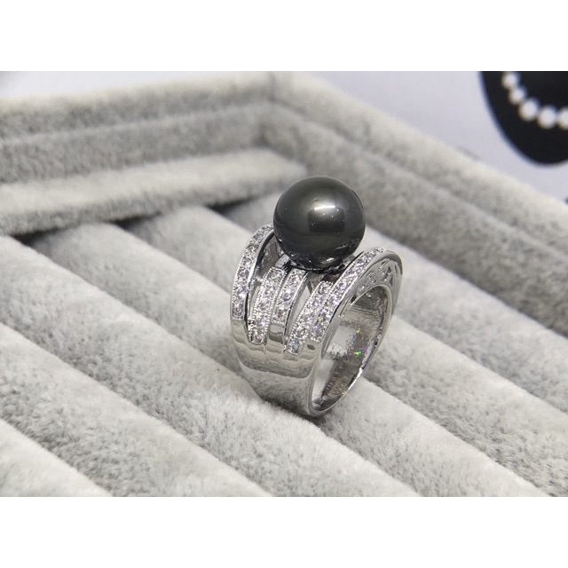 Cincin bulgari rhodium mutiara laut