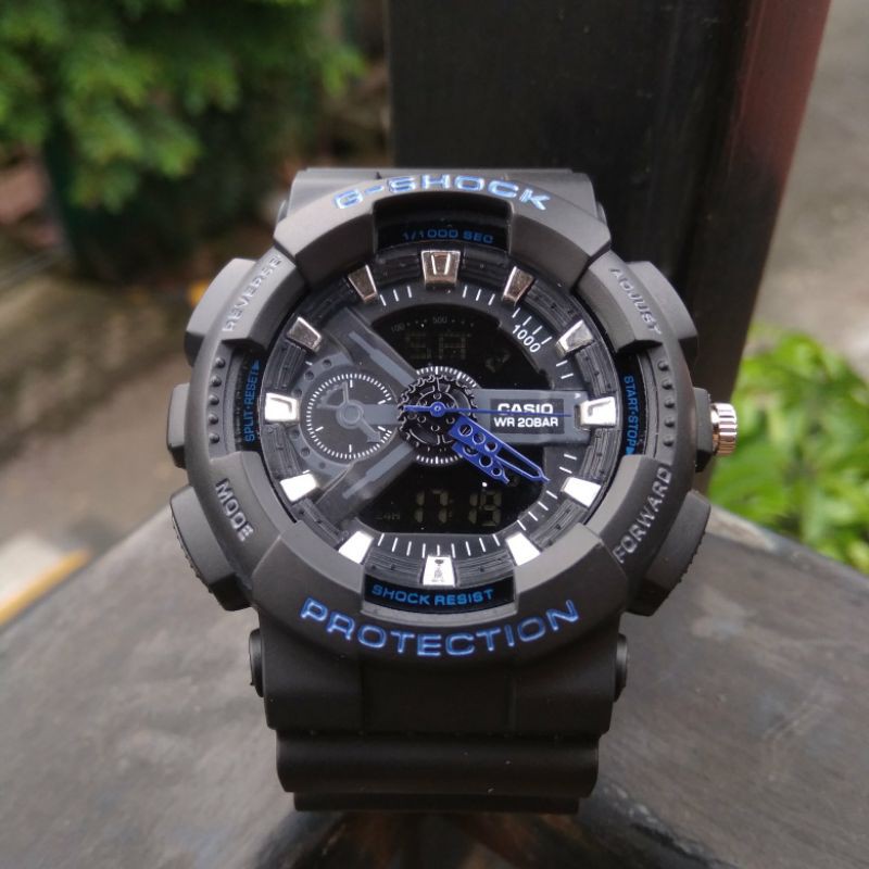 FREE BOX + COD Jam Tangan Sport Analog - Digital Pria / Wanita Anti Air G-Shock 4605 Hitam / Biru