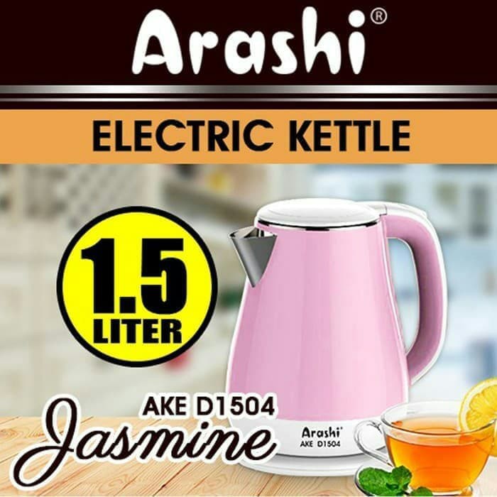 Arashi Electric Kettle 1.5L Teko Listrik Pemanas Air Otomatis D1504 Double Wall