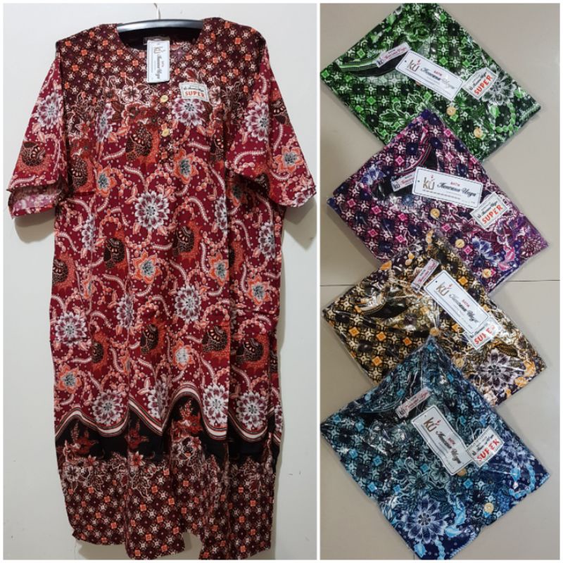 YULI - Daster kencana ungu  L5 JUMBO LD 135-150 CM PB 110 CM BATIK KU LABEL PUTIH(KUP)