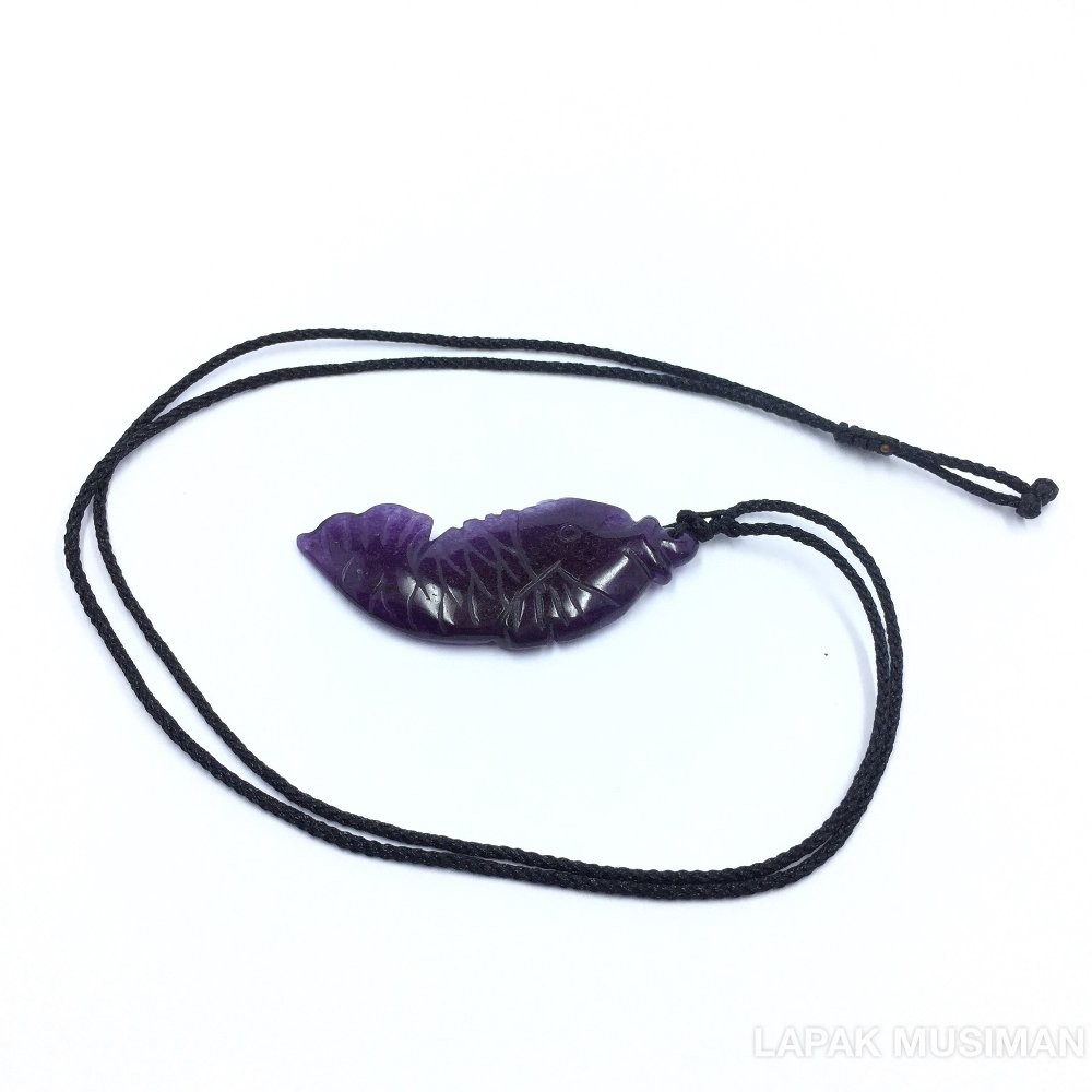 [Bayar di Tempat] KALUNG NATURAL BATU GIOK MOTIF IKAN