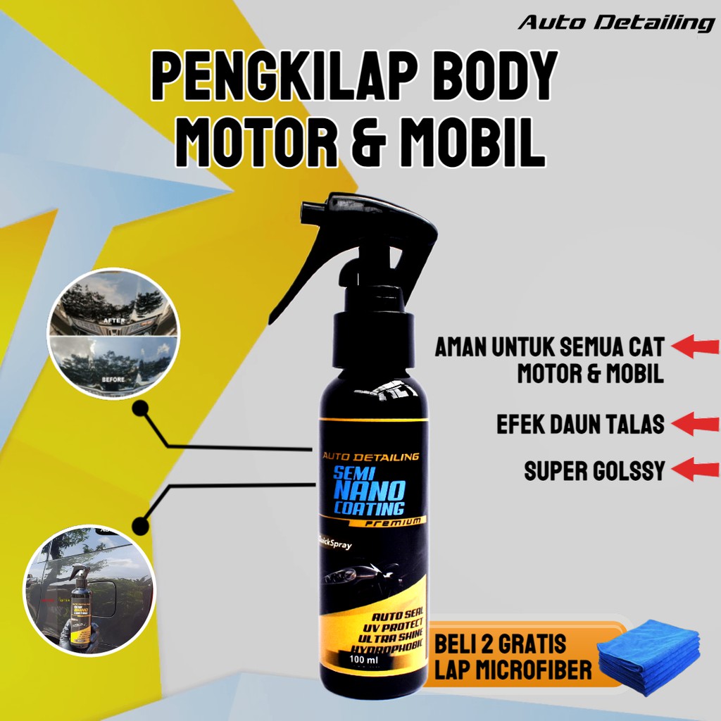 Semi Nano Ceramic Coating / Nano Coating / Pengkilap Body Motor