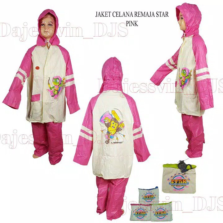 Jas Hujan Jaket Celana Anak Remaja - Mantel Hujan Setelan Anak Remaja ABG Tanggung STAR Indoplast